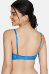 Zivame Rhapsody Of Blue Double Layered Non Wired 3/4Th Coverage T-Shirt Bra - French Blue — thumbnail 3